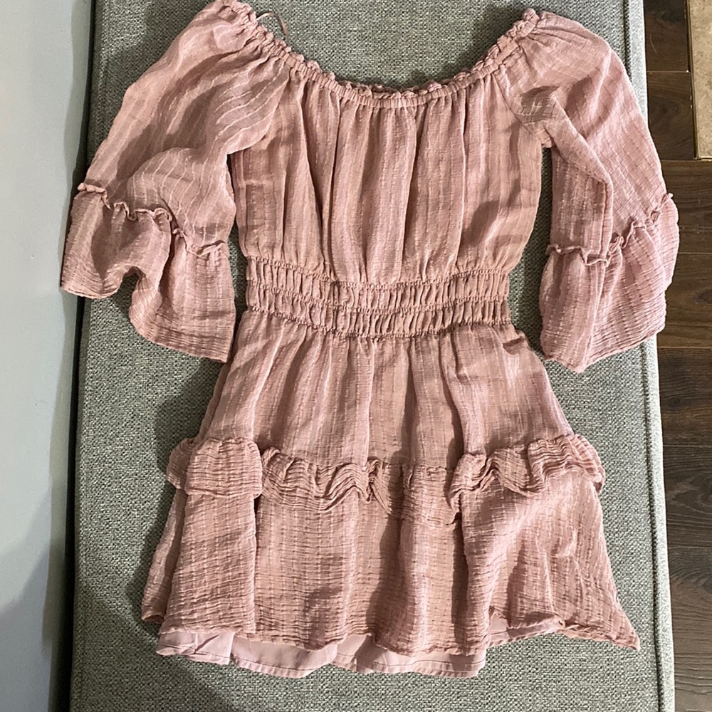 Pink ruffled dress